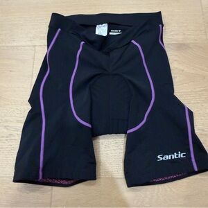 Santic Women's Black and Purple Athletic Shorts